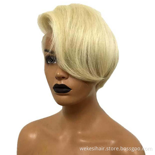 Pixie Cut Wig Short Curly Human Hair Wigs Cheap 13X1 Transparent Lace Wig